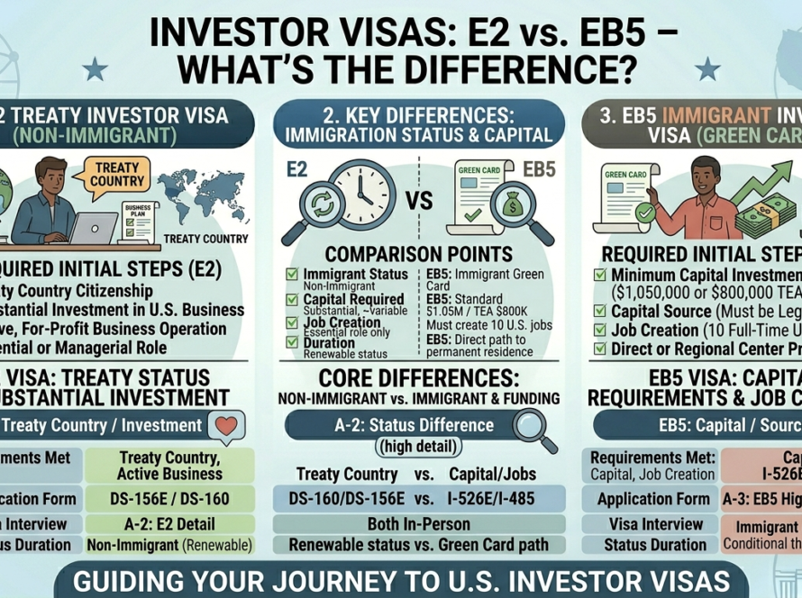 Investor Visas: E2 vs. EB5 – What’s the Difference?